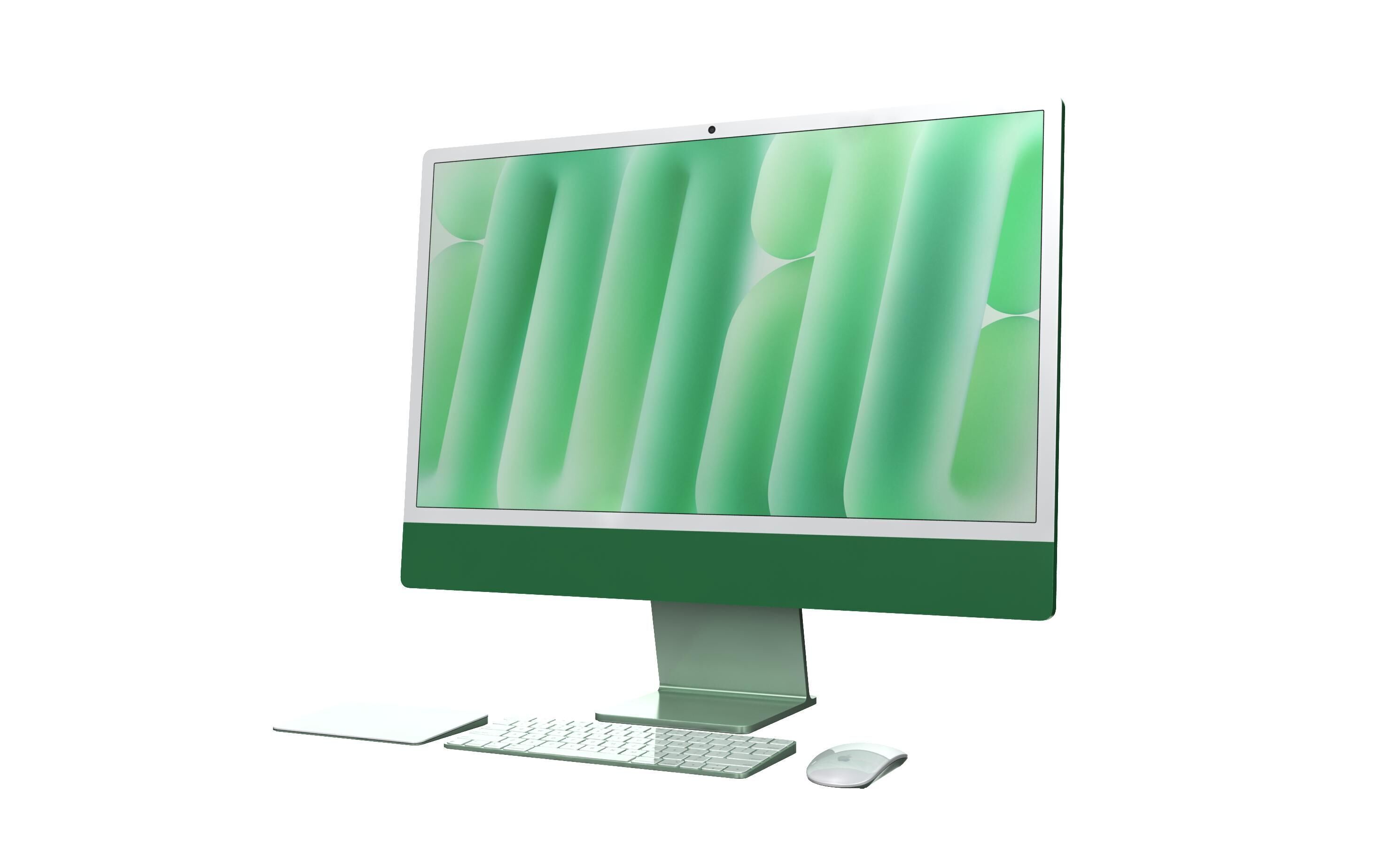 Apple iMac M4 Chip 2024 Green 3D model_8