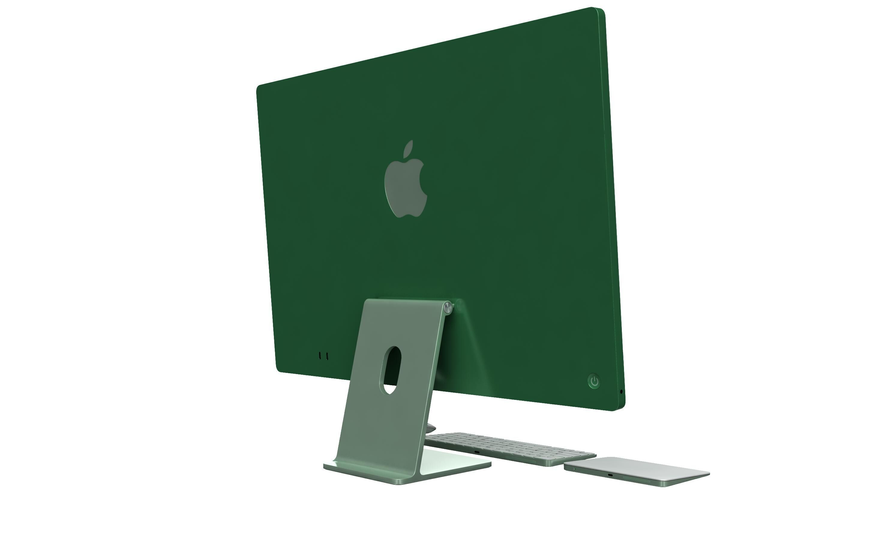 Apple iMac M4 Chip 2024 Green 3D model_4