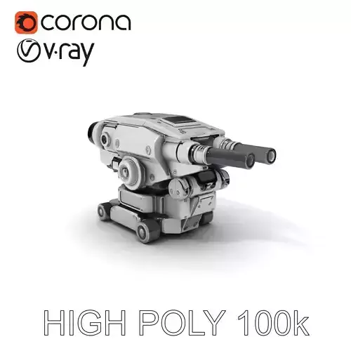 Futuristic Gun Turret Model Pack