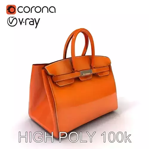 Elegant Leather Handbag D Model Pack