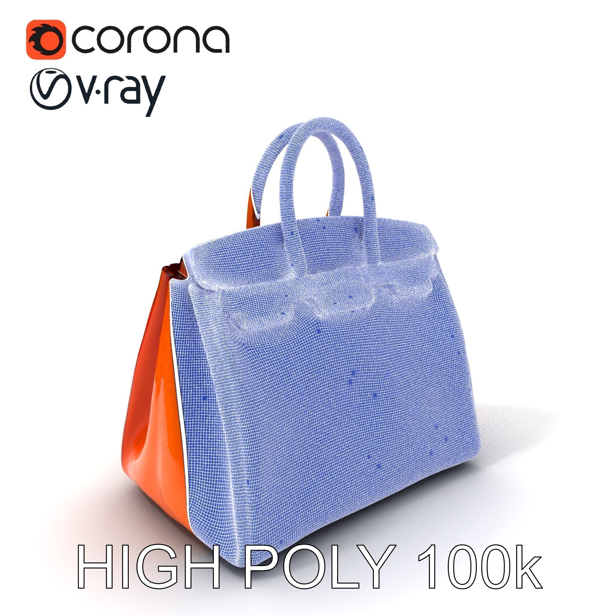 Luxurious Leather Handbag D Model Pack Low-poly 3D model_3