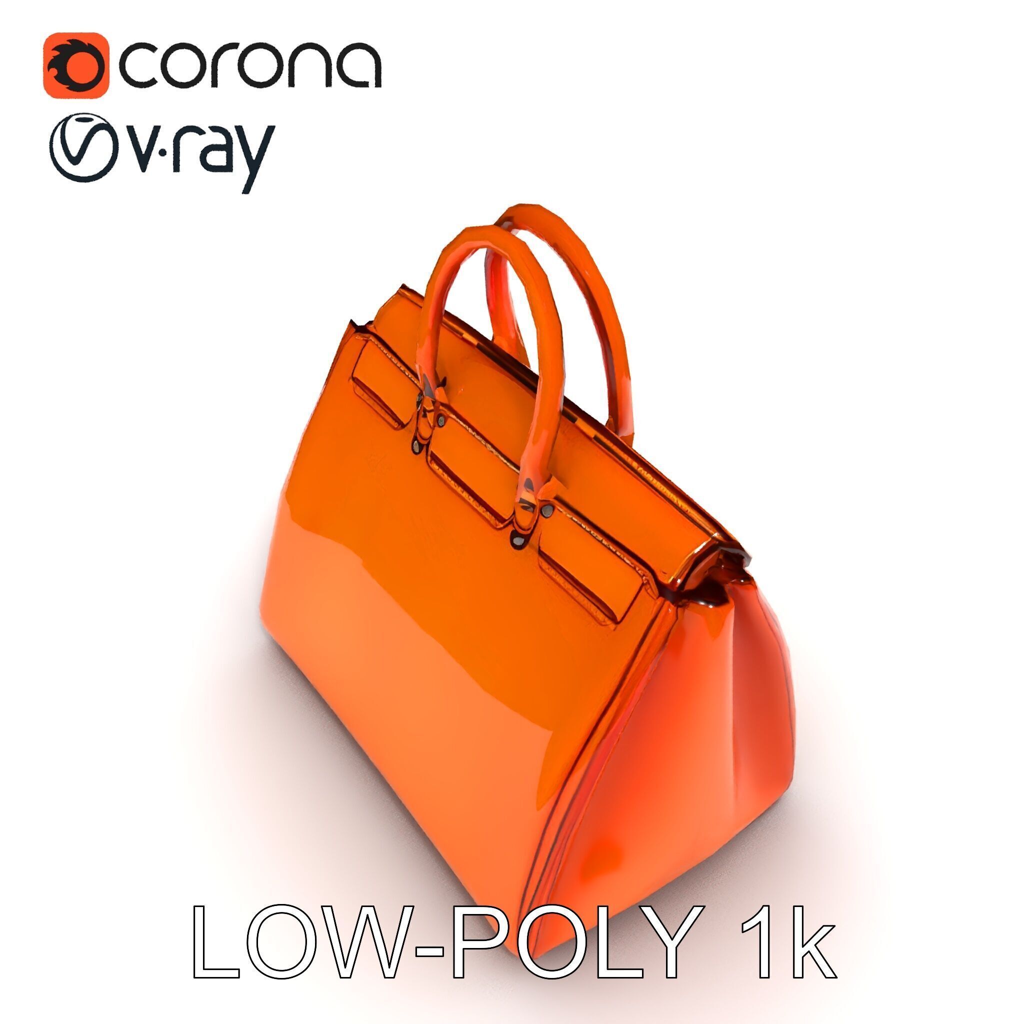 Luxurious Leather Handbag D Model Pack Low-poly 3D model_7