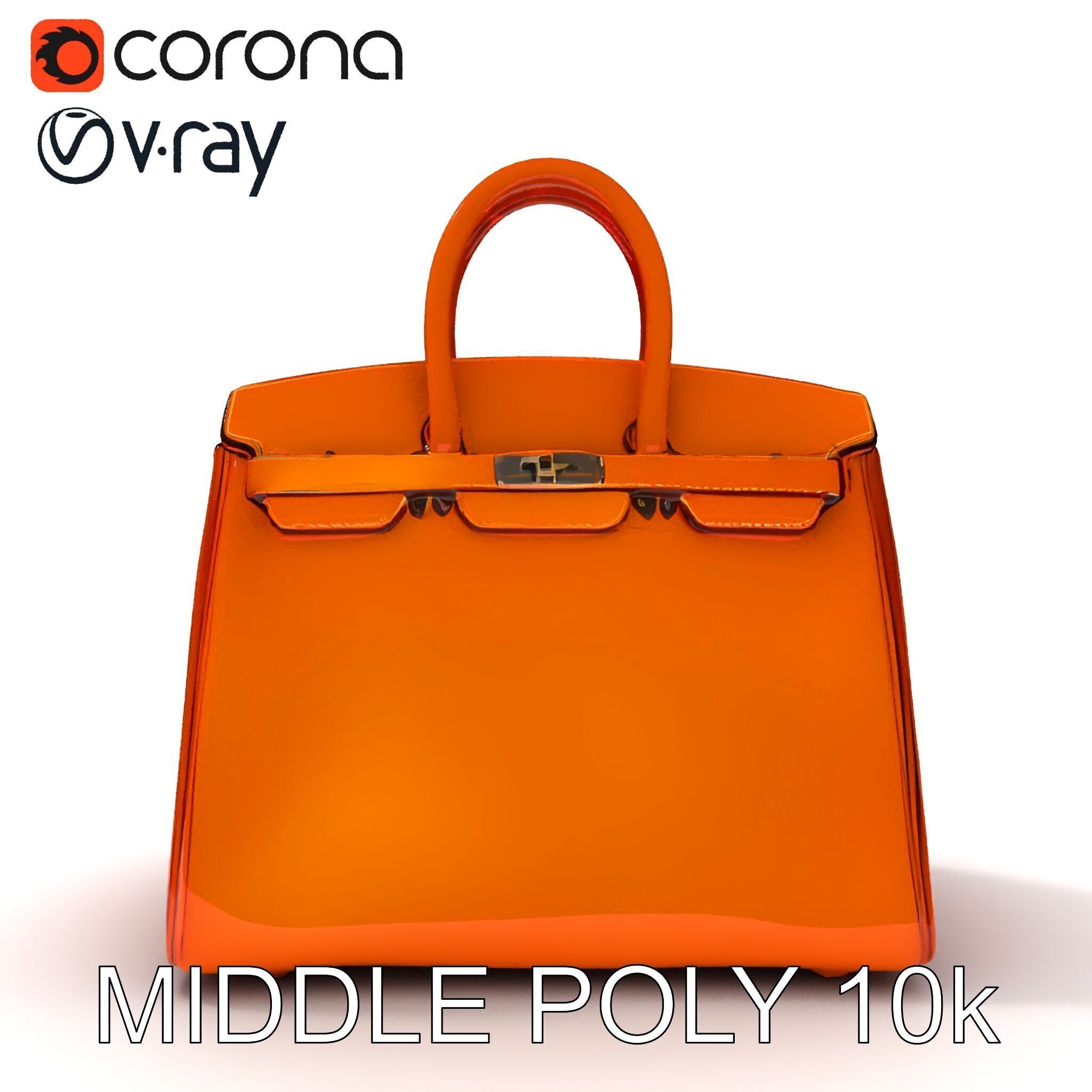 Luxurious Leather Handbag D Model Pack Low-poly 3D model_9