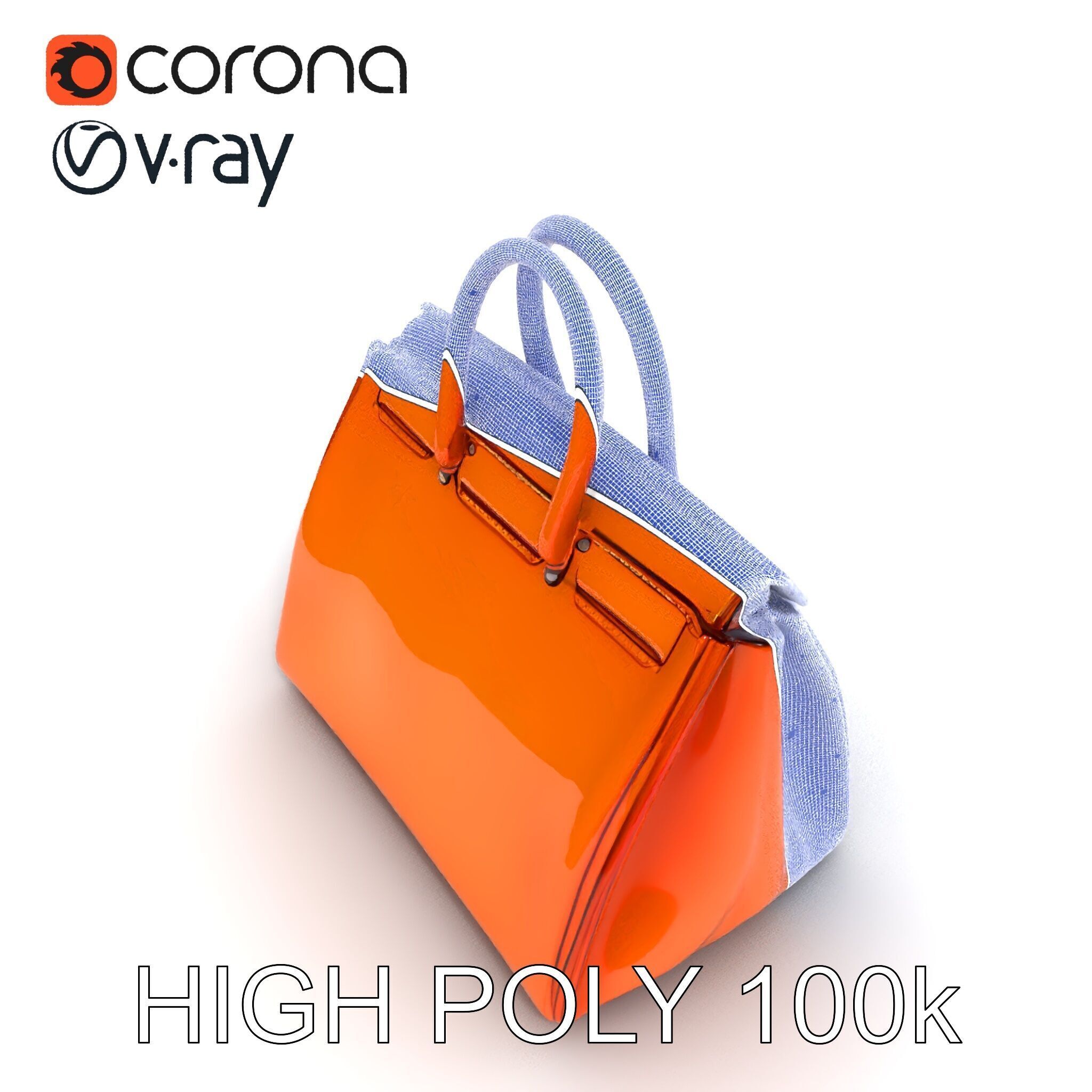 Luxurious Leather Handbag D Model Pack Low-poly 3D model_21