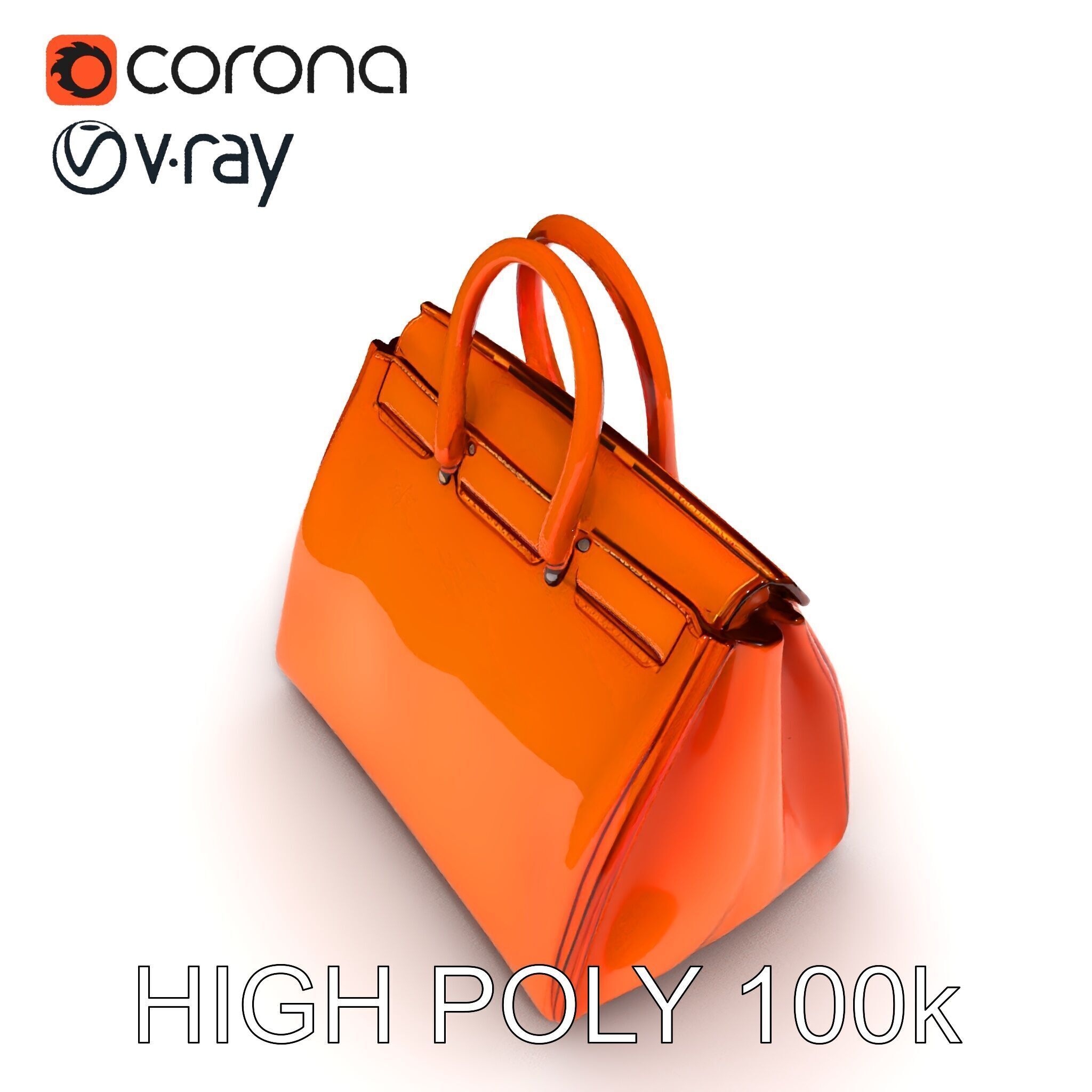 Luxurious Leather Handbag D Model Pack Low-poly 3D model_32