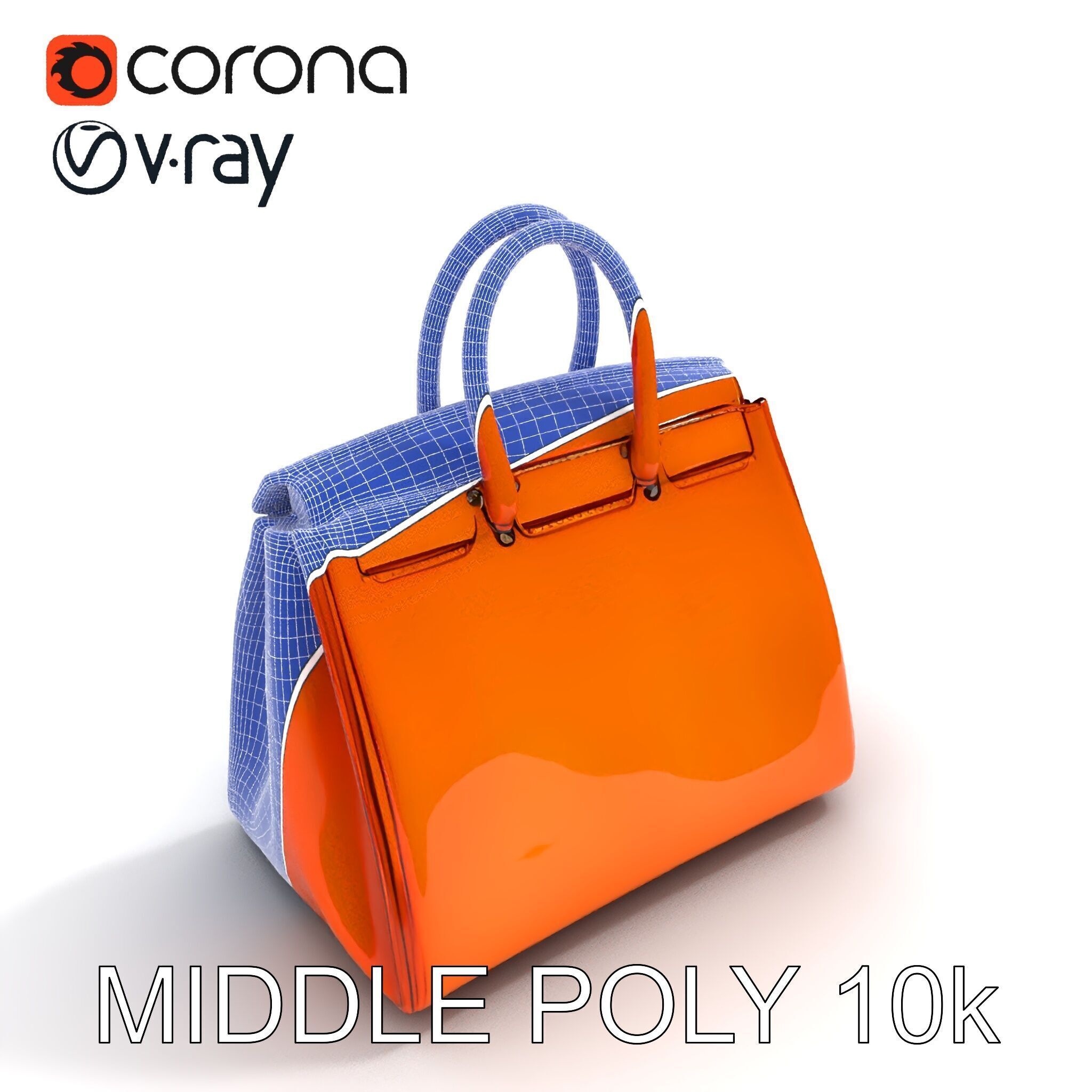 Luxurious Leather Handbag D Model Pack Low-poly 3D model_6