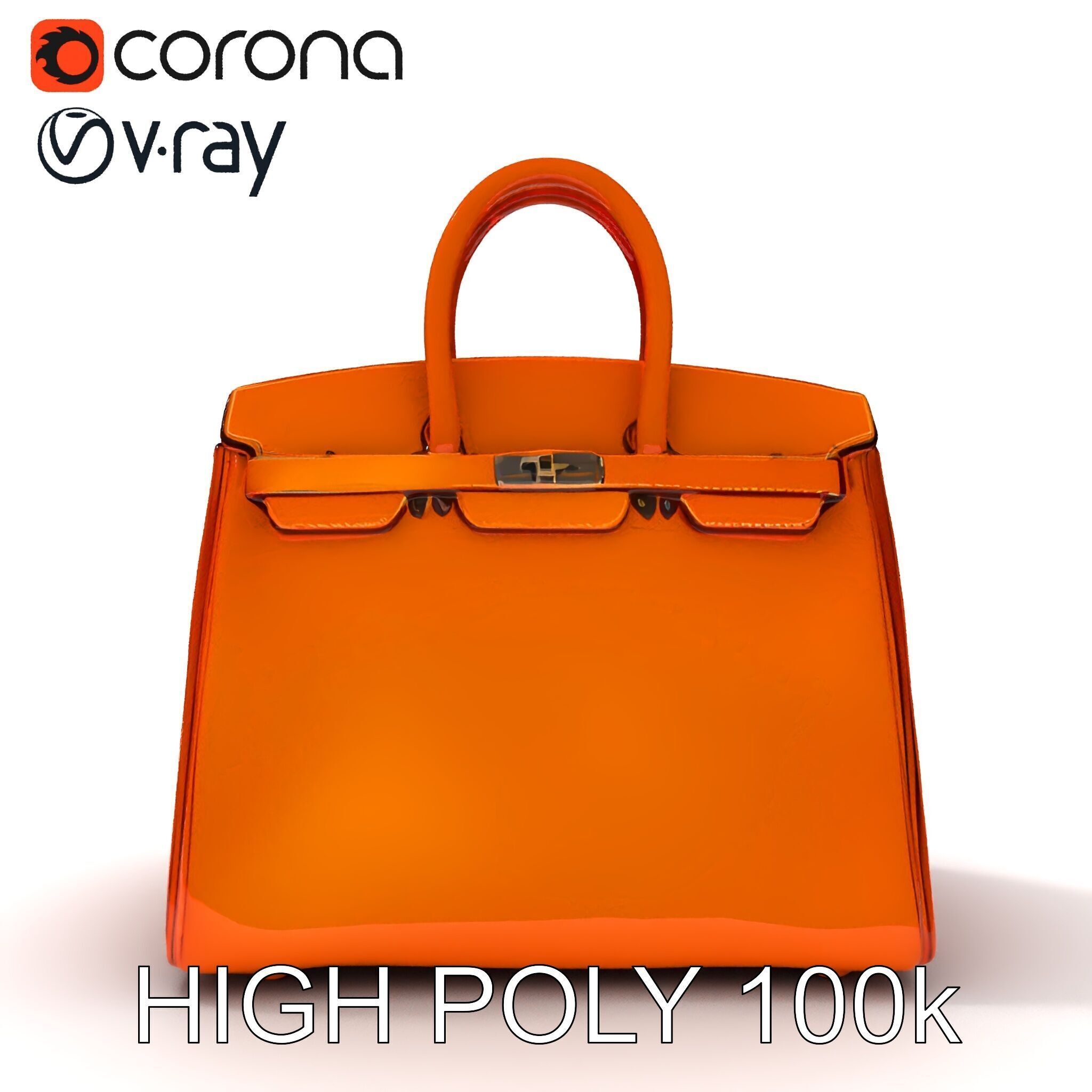 Luxurious Leather Handbag D Model Pack Low-poly 3D model_8