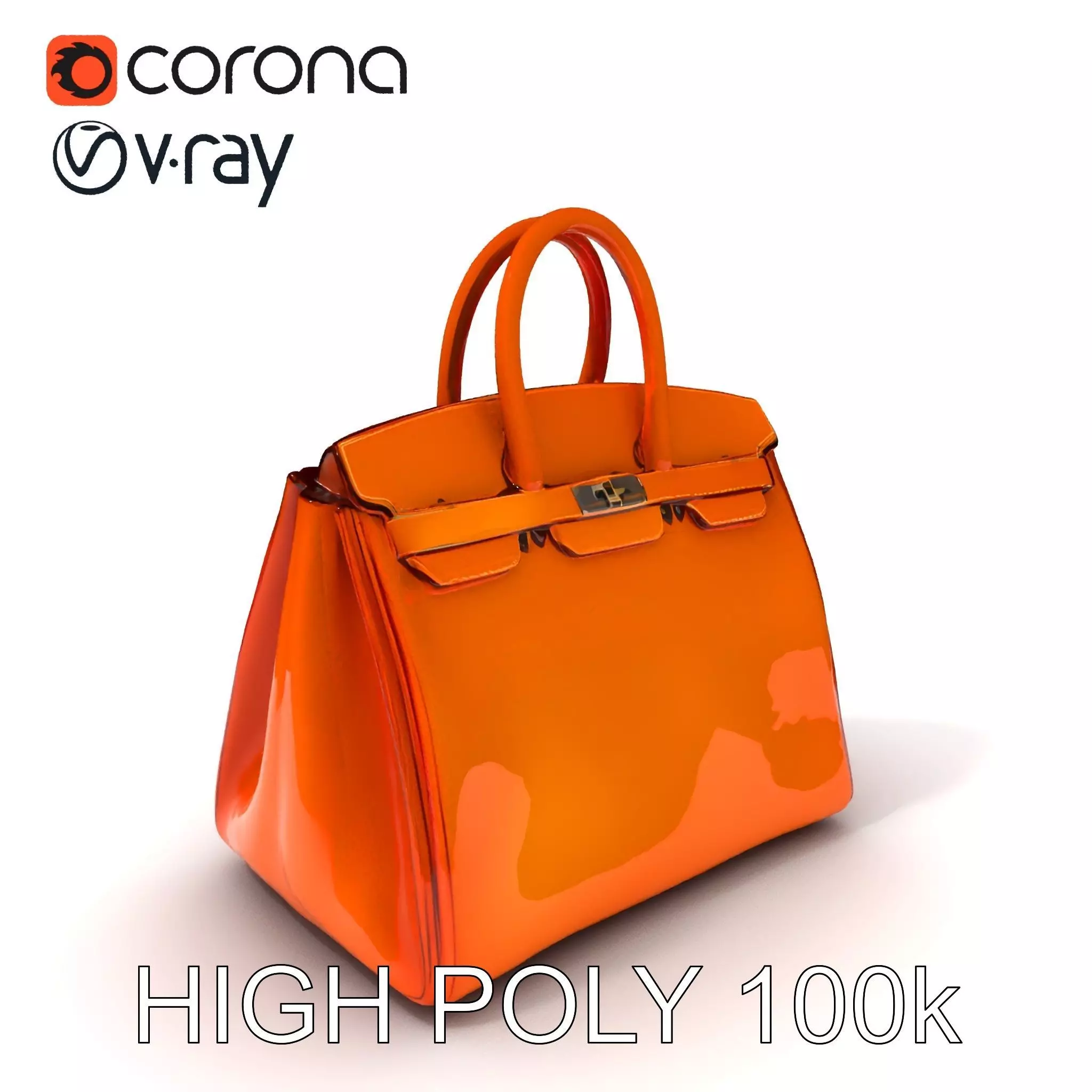 Luxurious Leather Handbag D Model Pack Low-poly 3D model_0