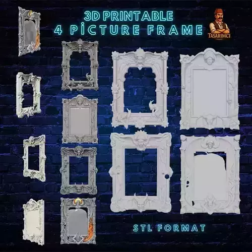 Gothic Angel and Demon Frame STL Format