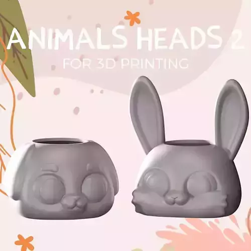 Animals Heads 2 - Plant Pots