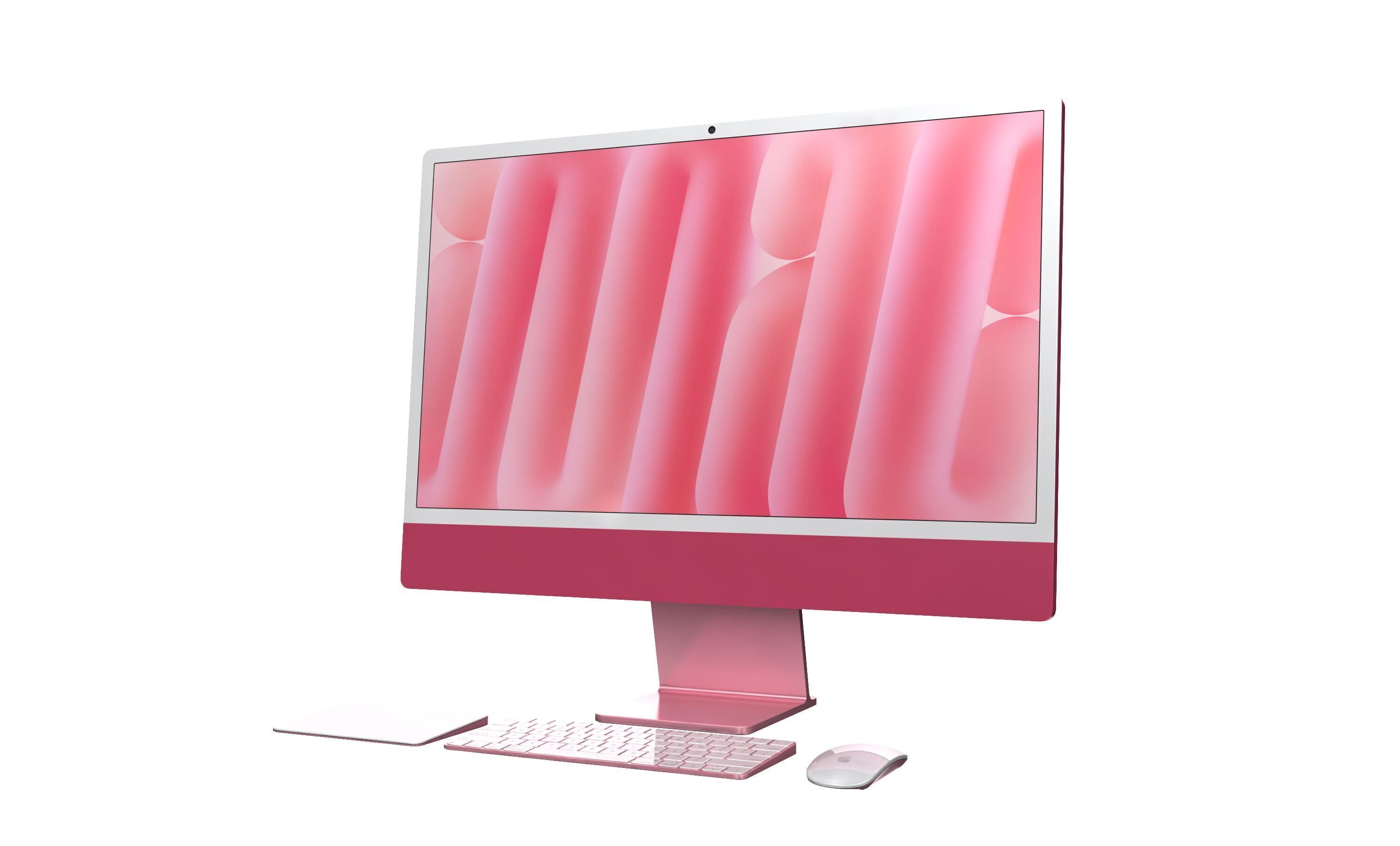 Apple iMac M4 Chip 2024 Pink 3D model_8