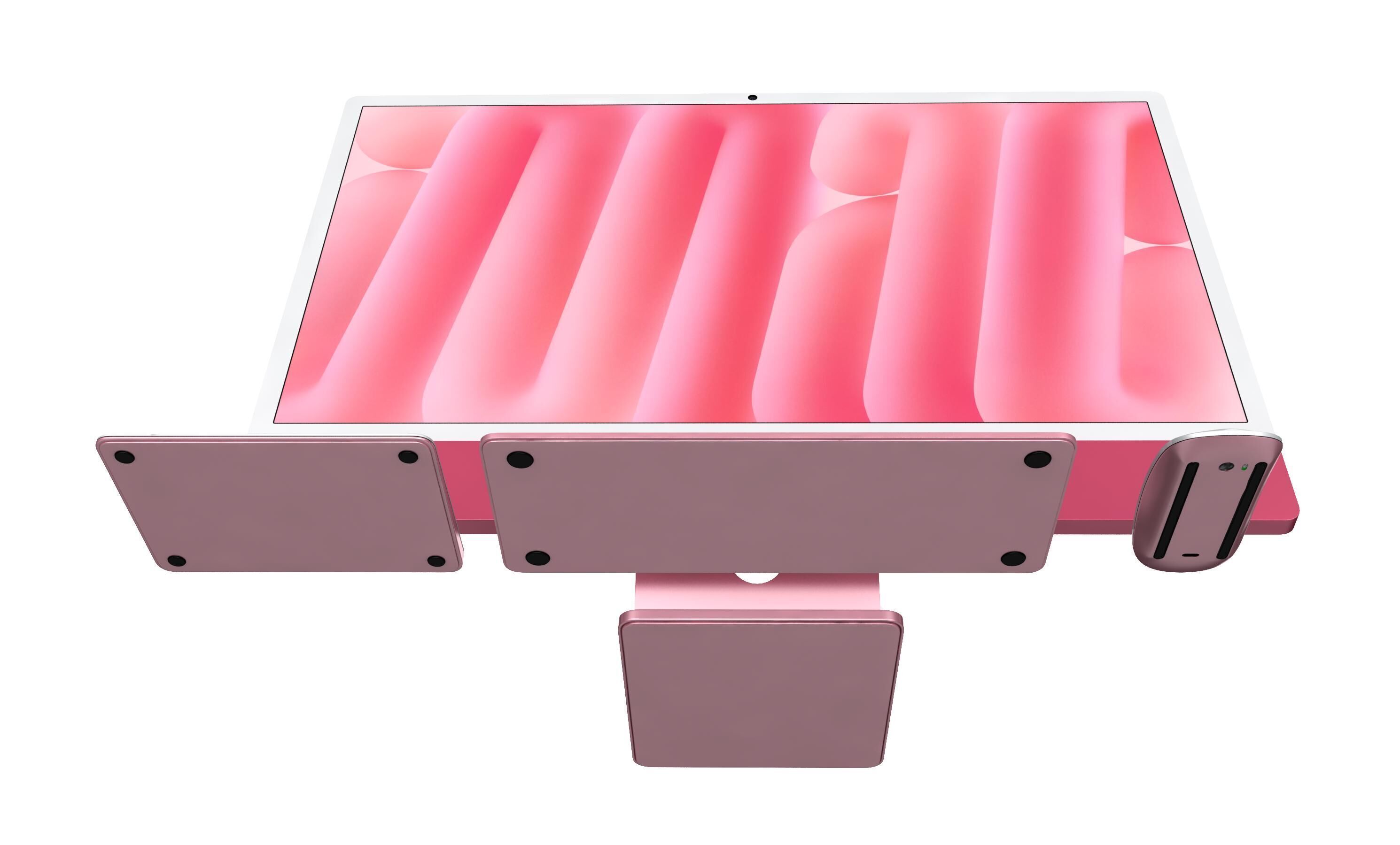 Apple iMac M4 Chip 2024 Pink 3D model_9