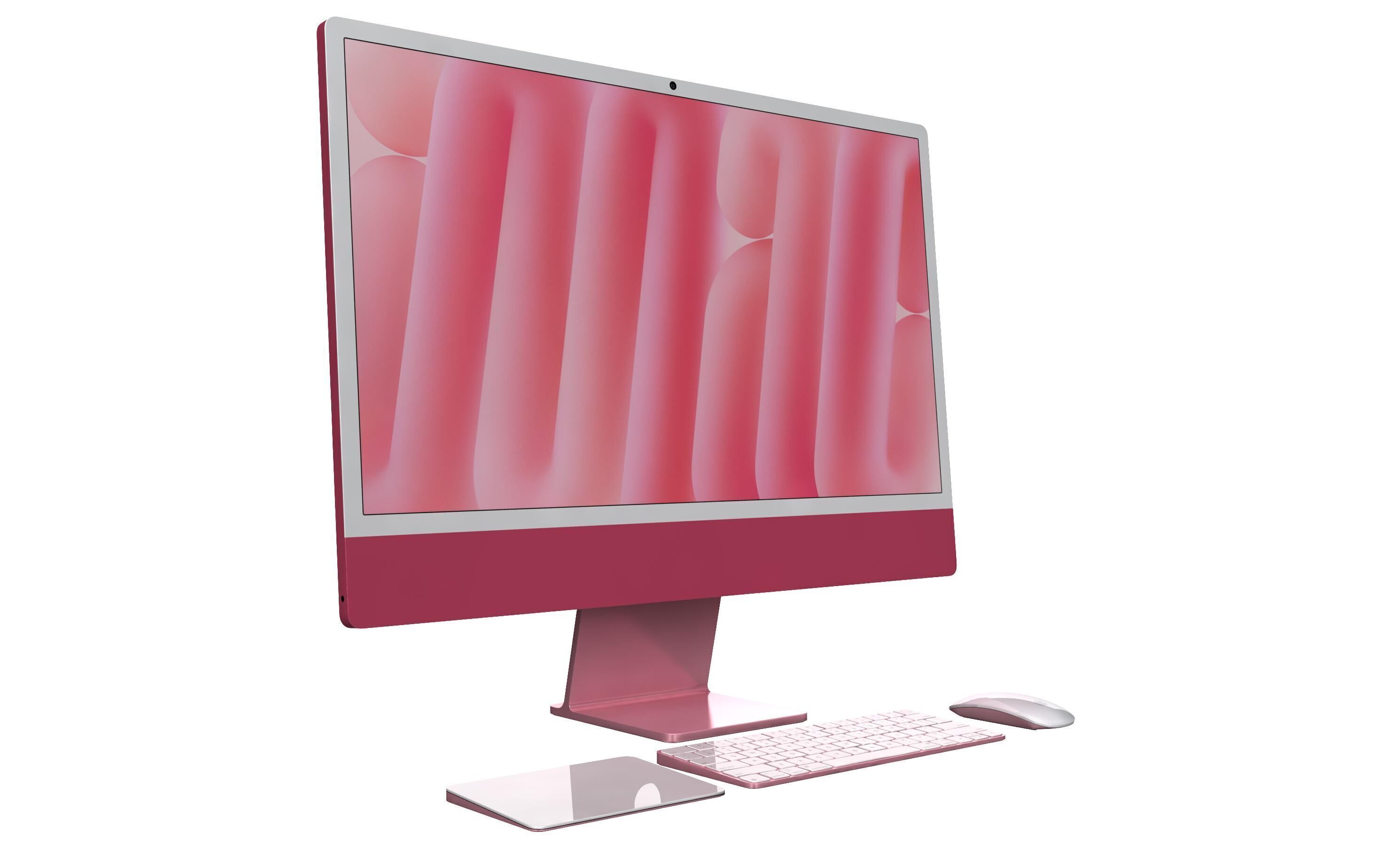 Apple iMac M4 Chip 2024 Pink 3D model_2