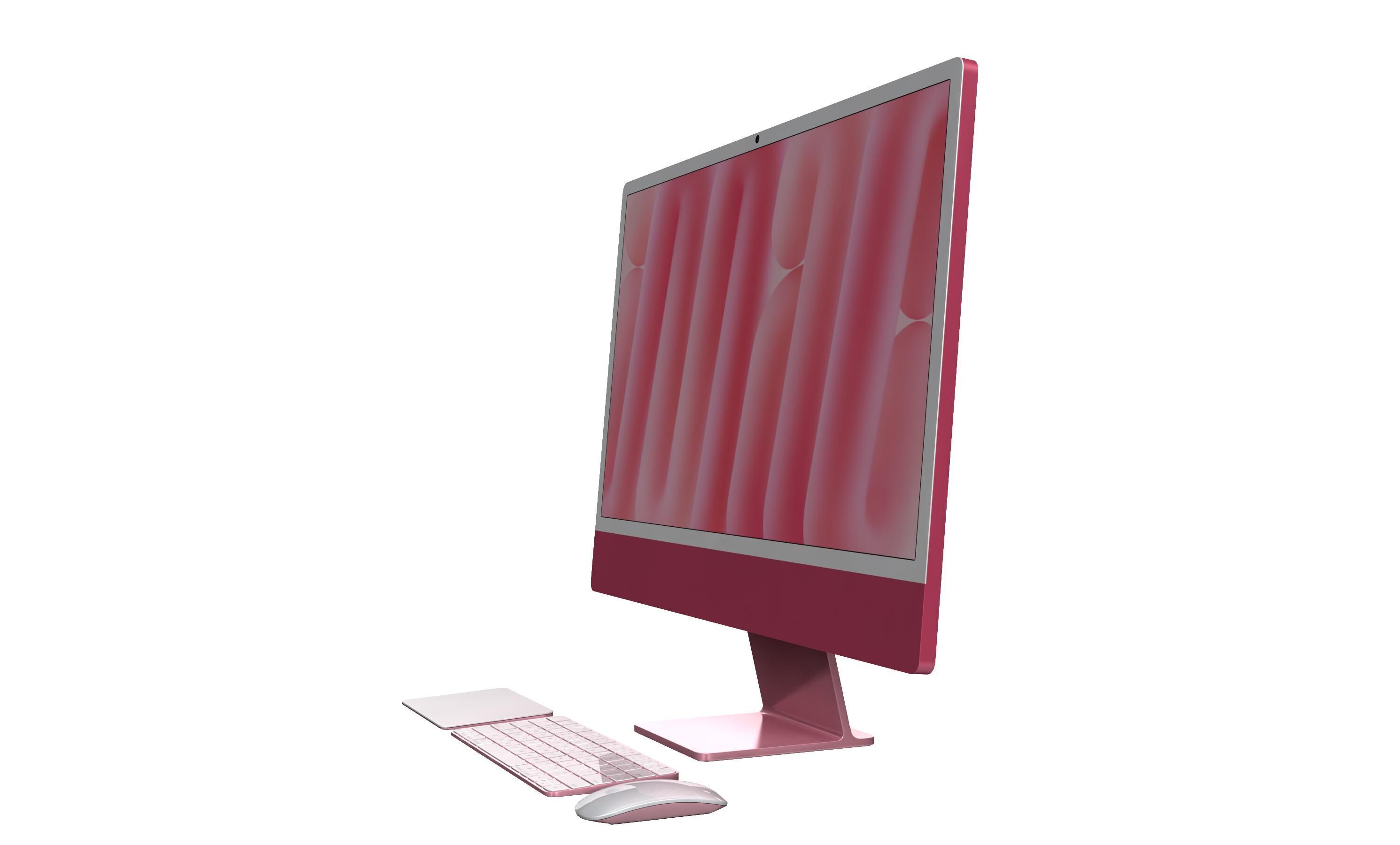 Apple iMac M4 Chip 2024 Pink 3D model_7