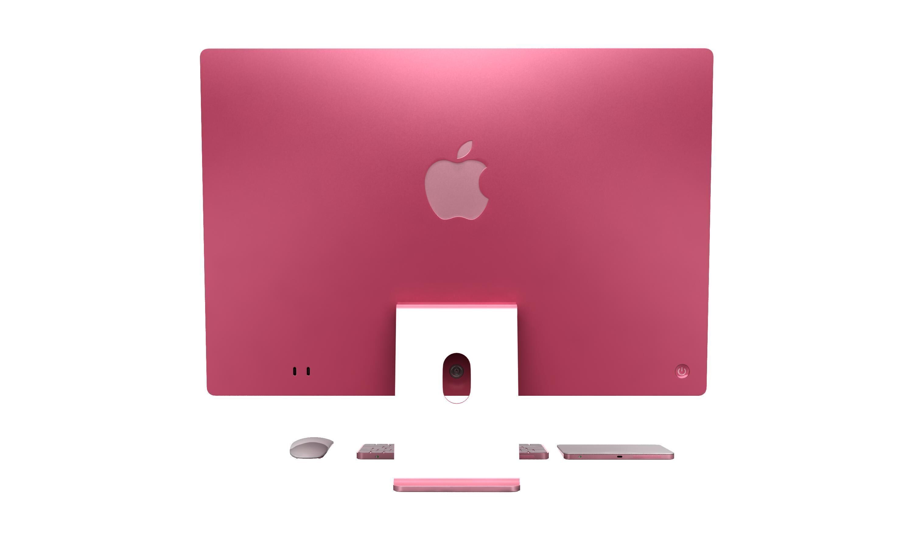 Apple iMac M4 Chip 2024 Pink 3D model_5