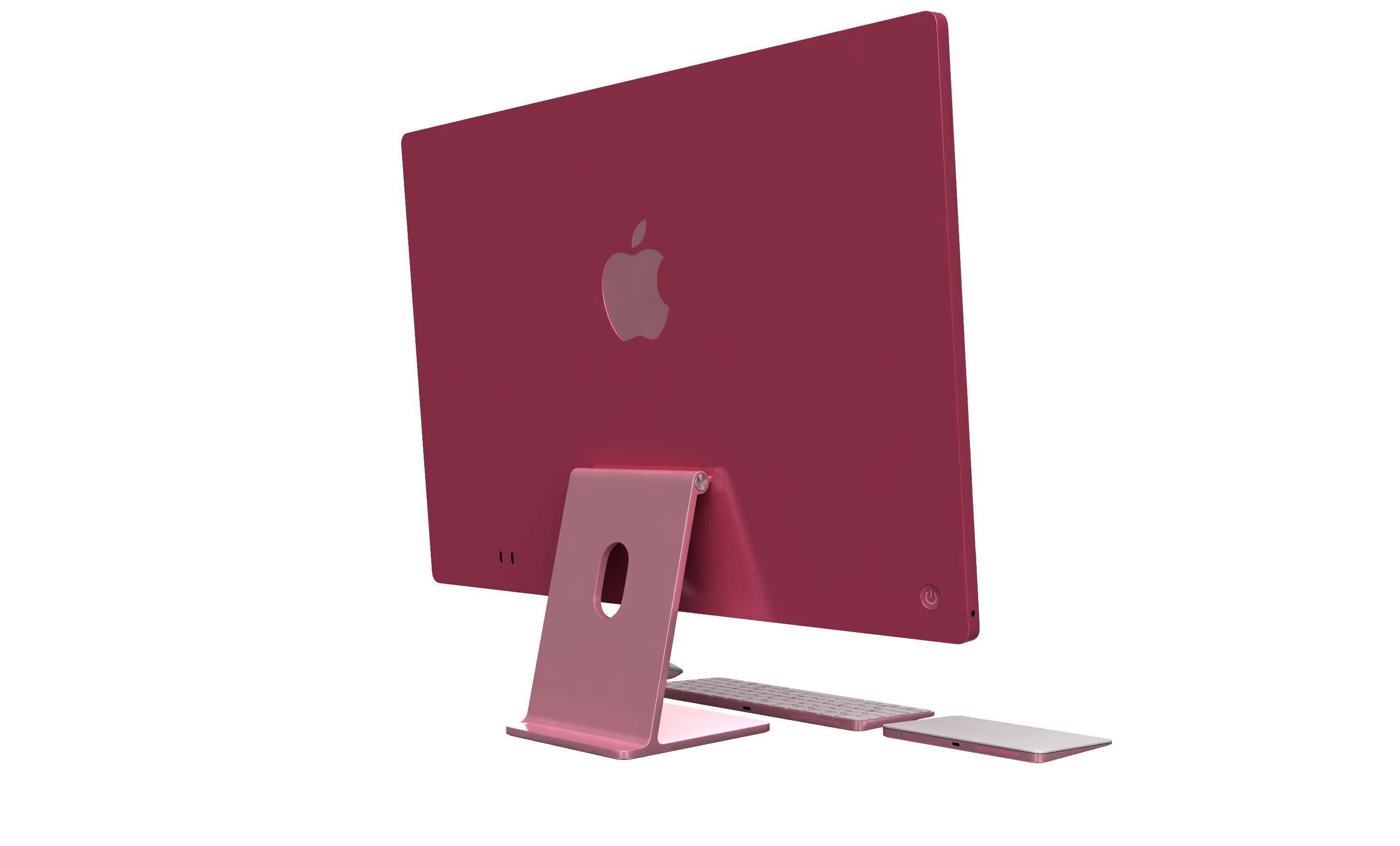 Apple iMac M4 Chip 2024 Pink 3D model_4