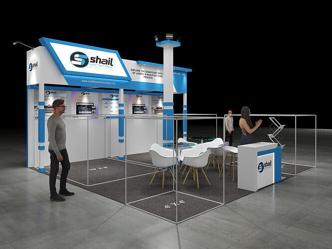 Exhibition Stand 6x6 3Sides D9V1 3D model 3D model