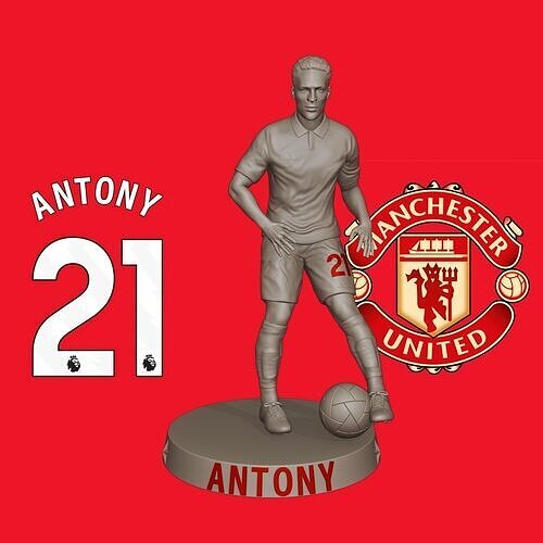 3D Printable Figurine of Antony - Manchester United Number 21 3D print model