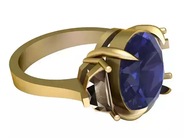 Three Stone Ring PANDANT 3D PRINTABLE MODAL 