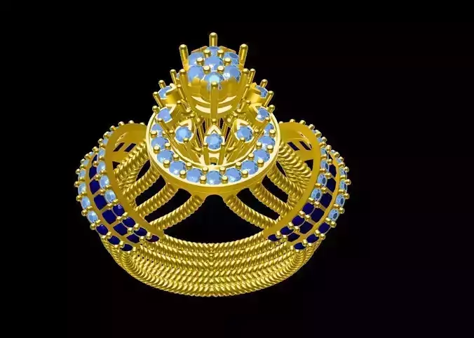 gold dimand ring 3D print model