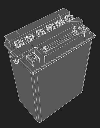Battery 04 Low-poly 3D model 7