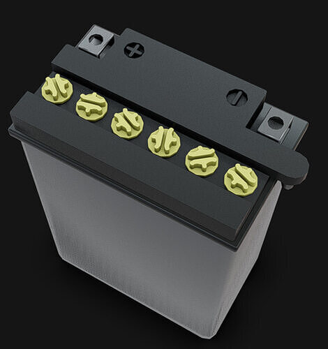 Battery 04 Low-poly 3D model 2