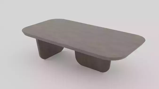 Modern Wooden Conference Table  Rounded Edge Rectangular Design