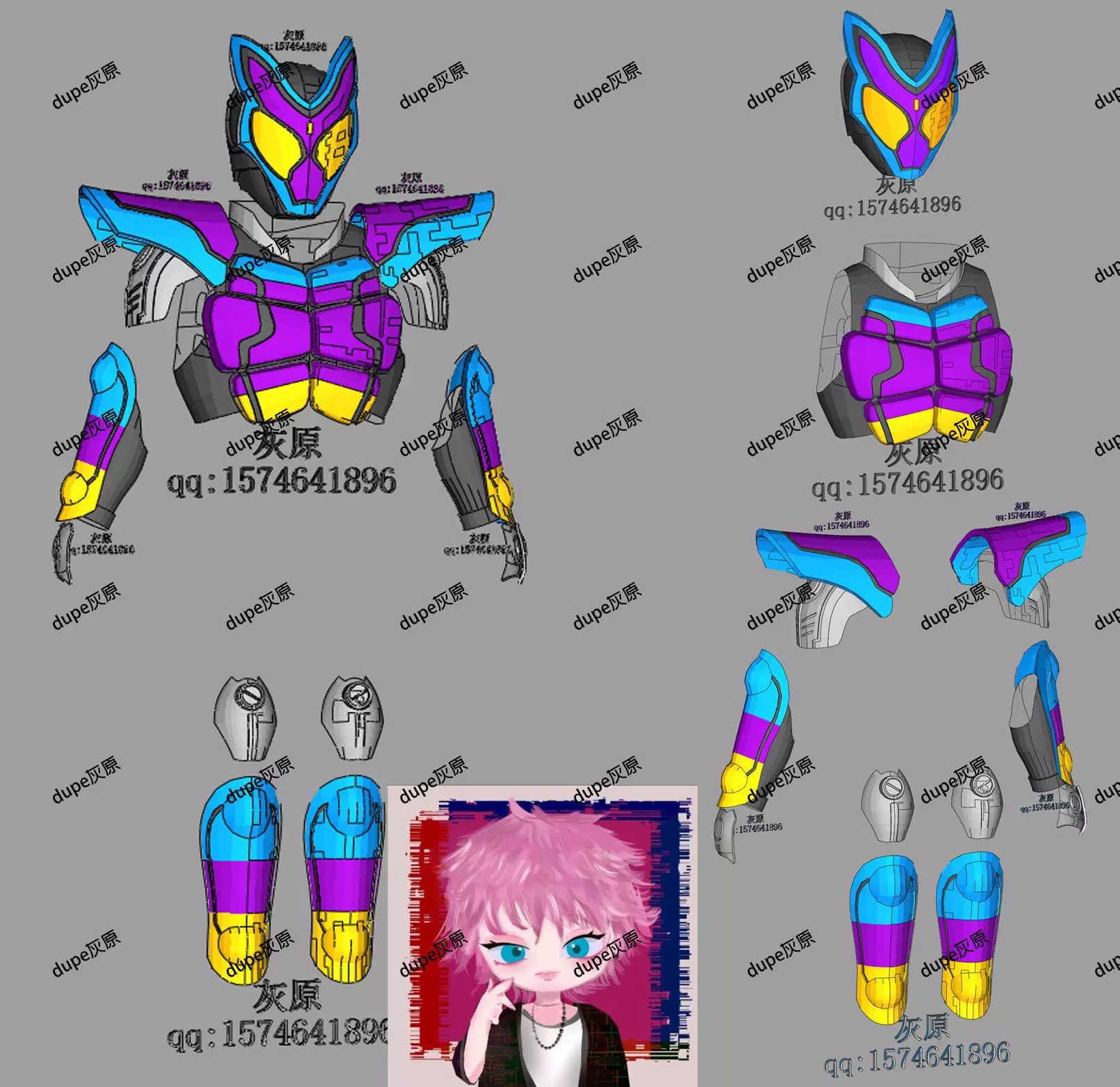 Kamen Rider gavv Cosplay Pepakura Foam Template Low-poly 3D model_0