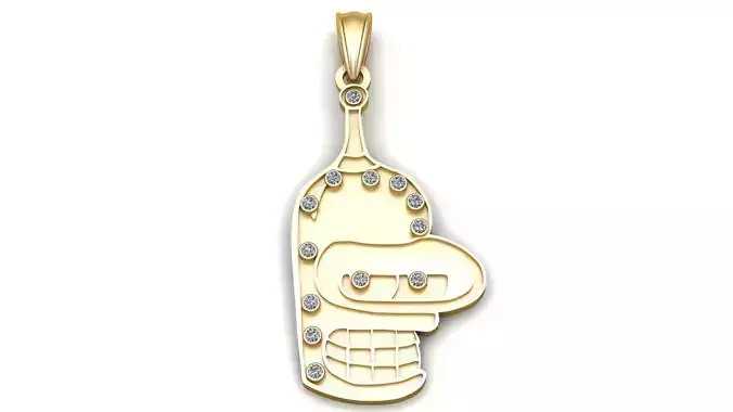 GOLD Handmade pendant 3d prientable model