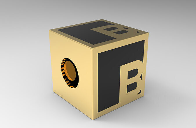 Hollow cubic bead B alphabet  3D print model