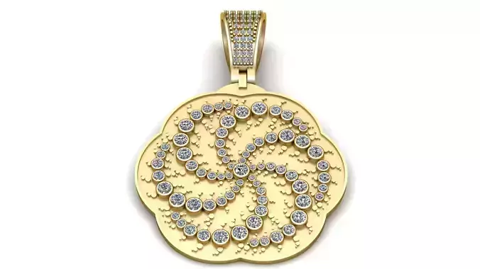 FANCY FLOWER COIN pendant 3d printable model