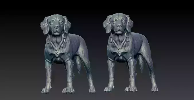 Brittany Spaniel - Breton Spaniel model - 3D print 3D print model