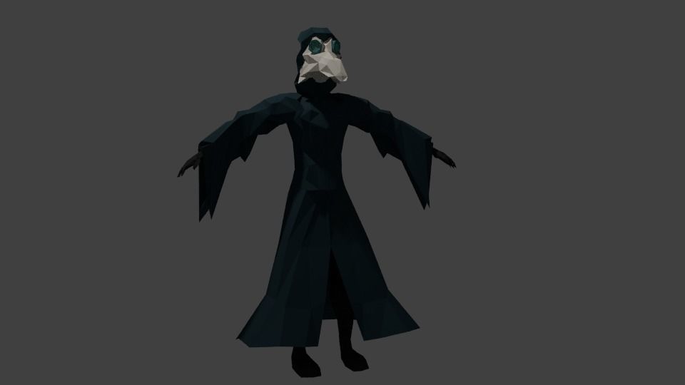 Low poly Plague doctor Low-poly 3D model_2