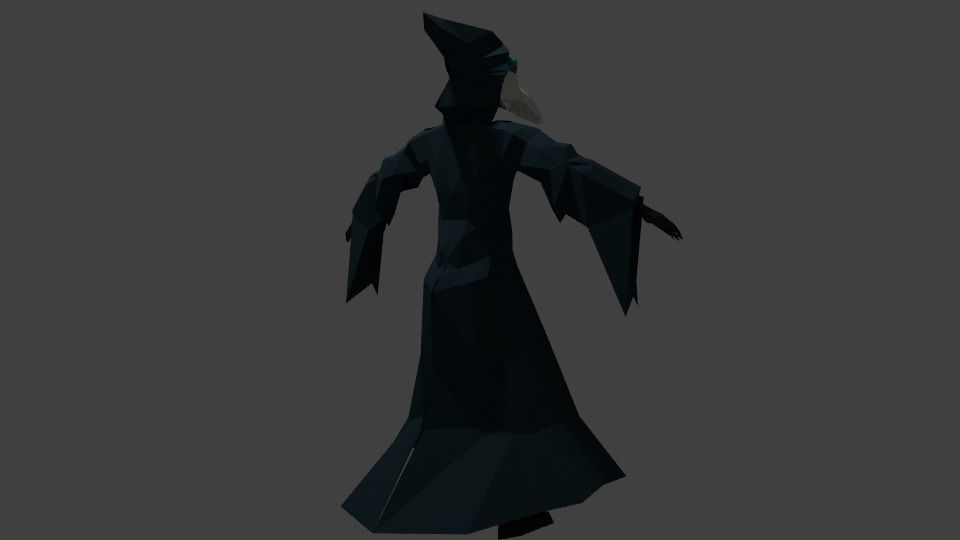Low poly Plague doctor Low-poly 3D model_1