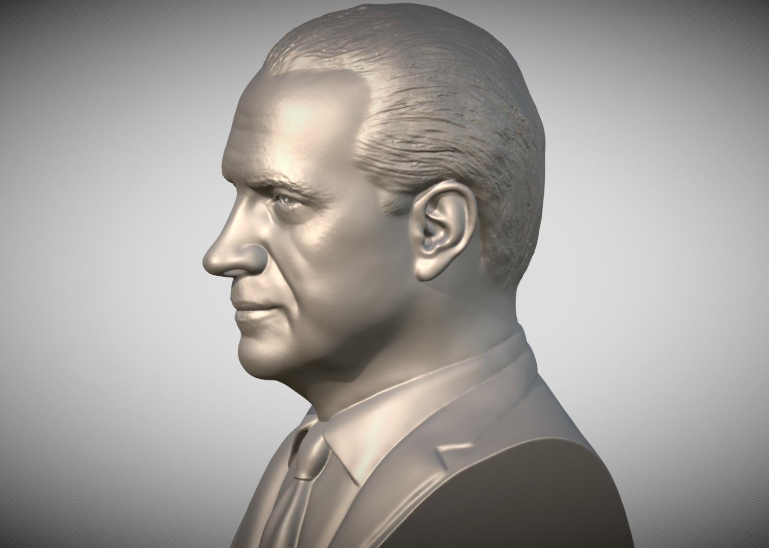 Richard Nixon bust 3D print model_3
