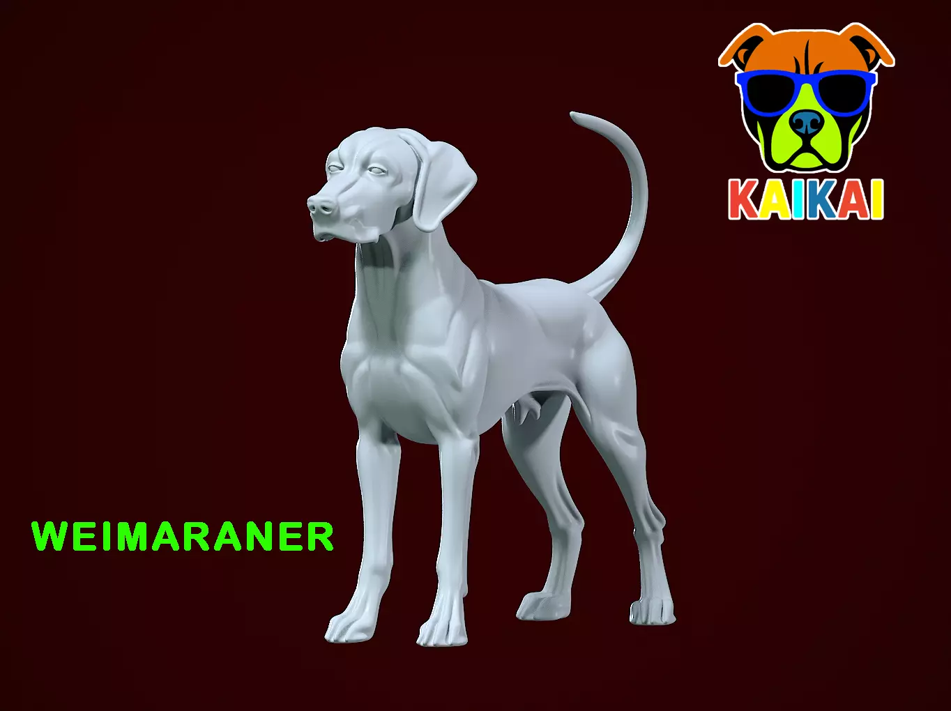 Weimaraner model - Weimaraner Vorstehhund - 3D print 3D print model_0