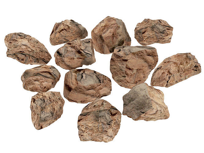 rock wall Low-poly 3D model