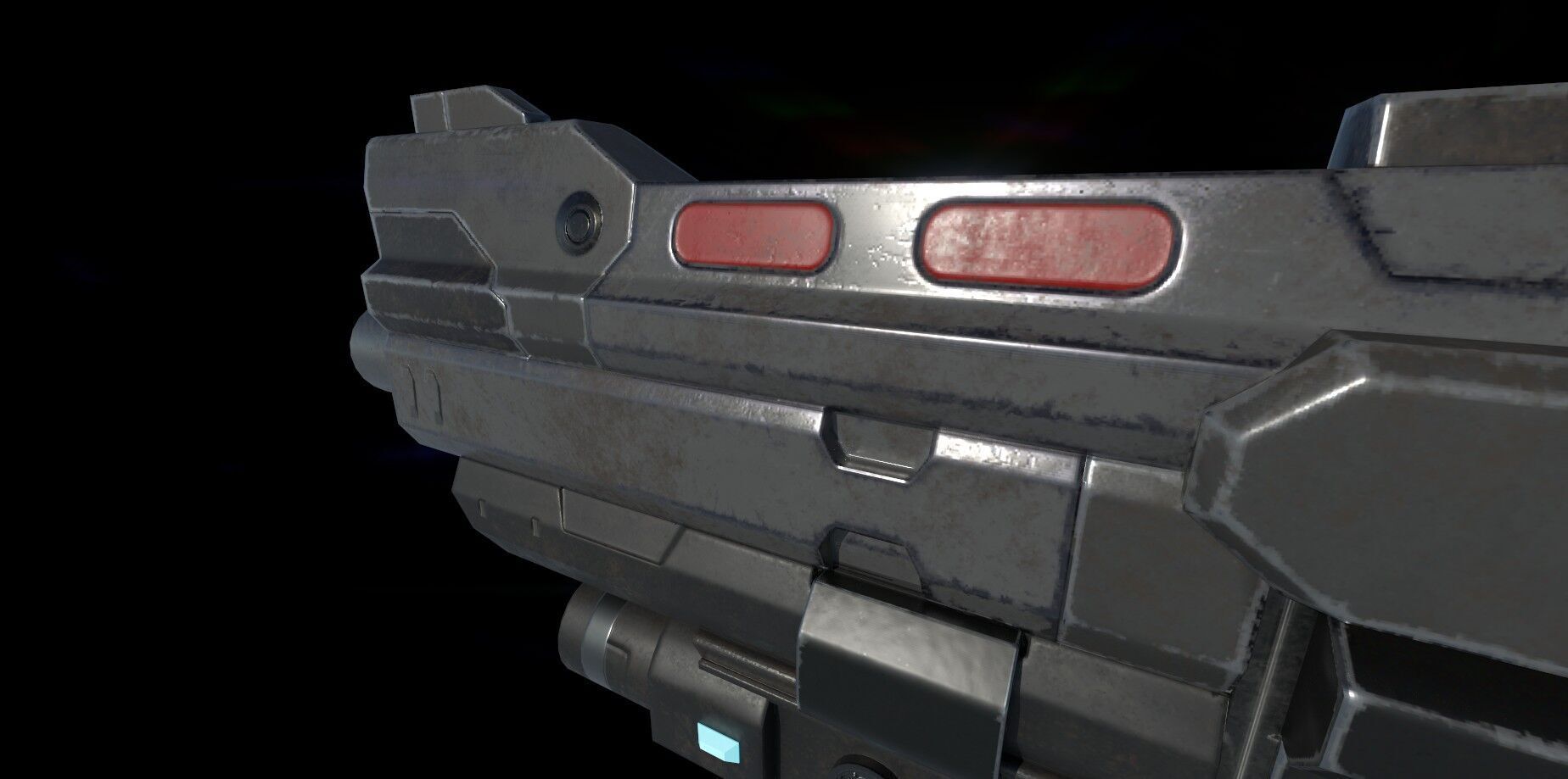 Scifi HandCannon Type A - Low Poly model for games Low-poly 3D model_1