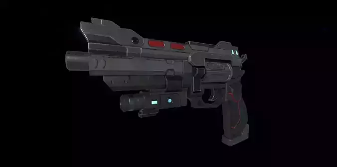 Scifi HandCannon Type A - Low Poly model for games