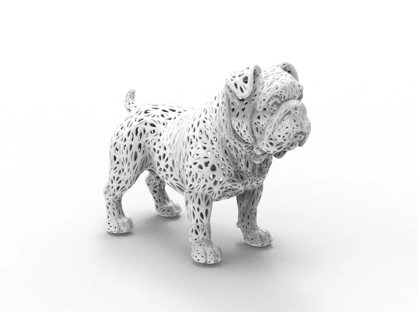 Bulldog Dog Voronoi Style 3D print model