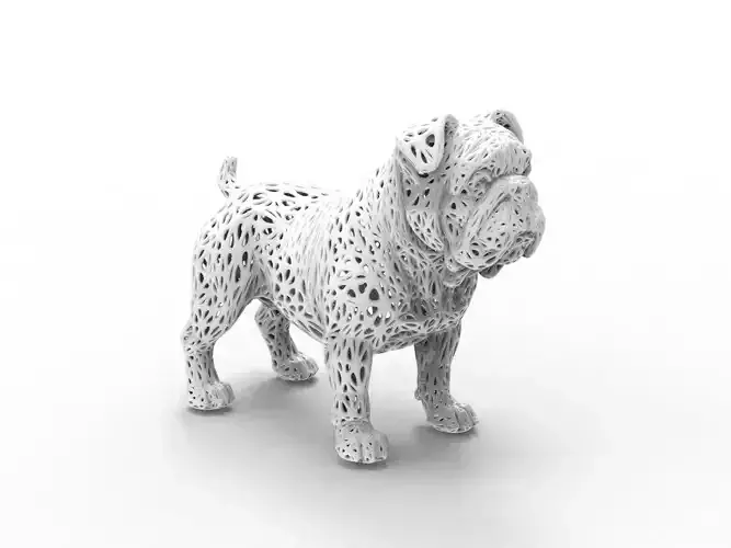 Bulldog Dog Voronoi Style