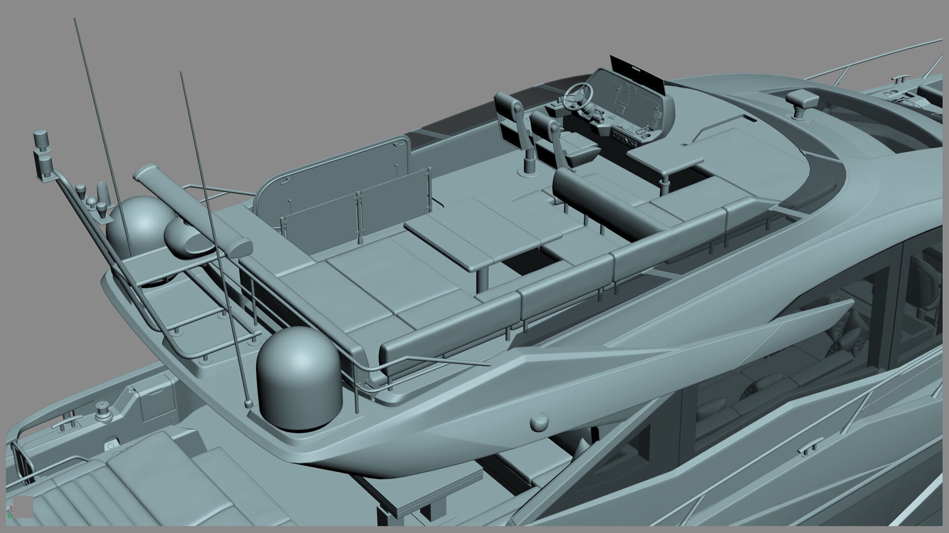 Sunseeker 74 Black Sport Yacht 3D model_49