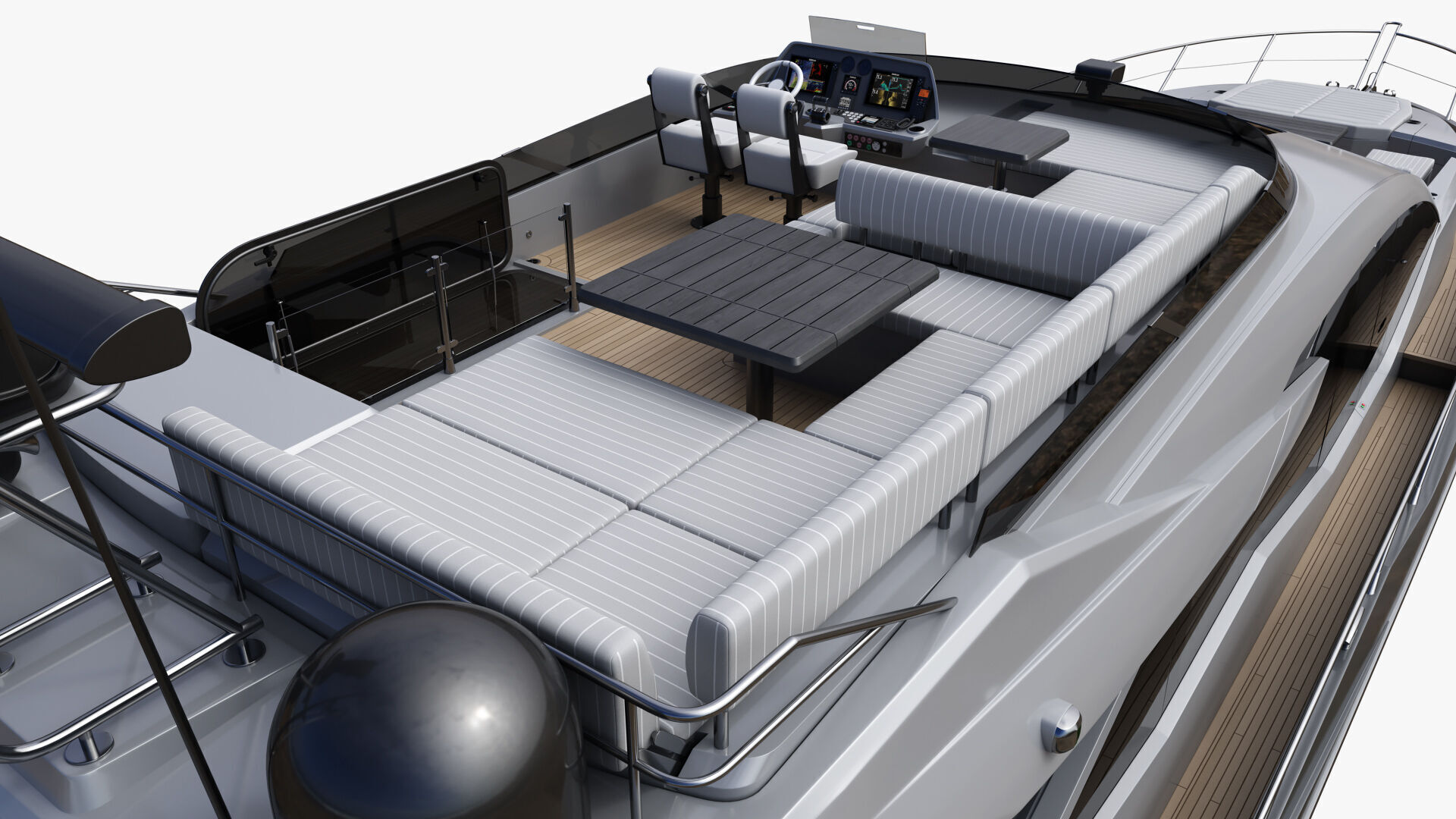 Sunseeker 74 Black Sport Yacht 3D model_25