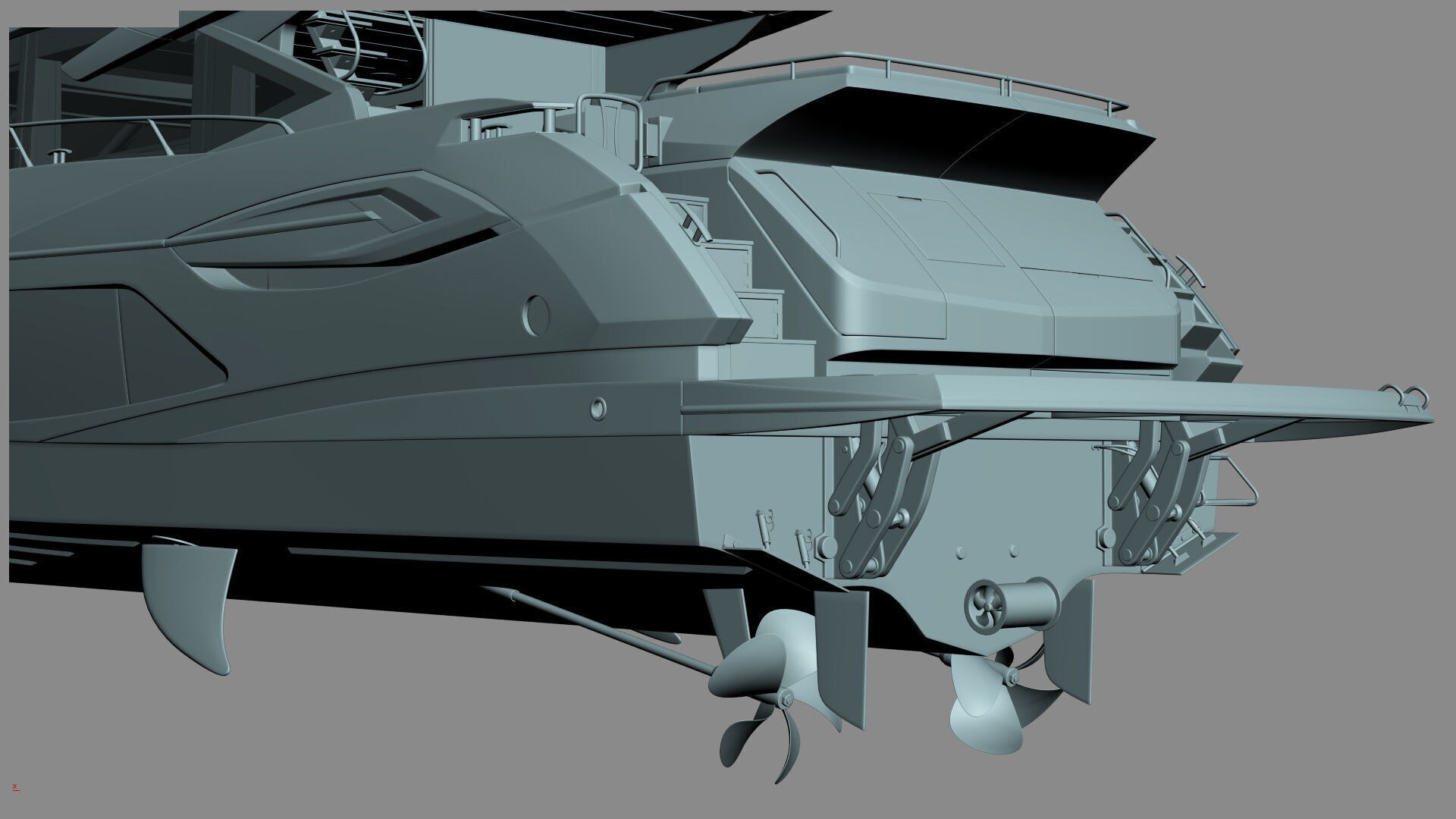 Sunseeker 74 Black Sport Yacht 3D model_51