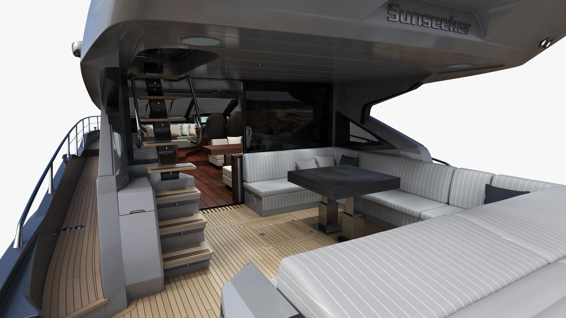 Sunseeker 74 Black Sport Yacht 3D model_29