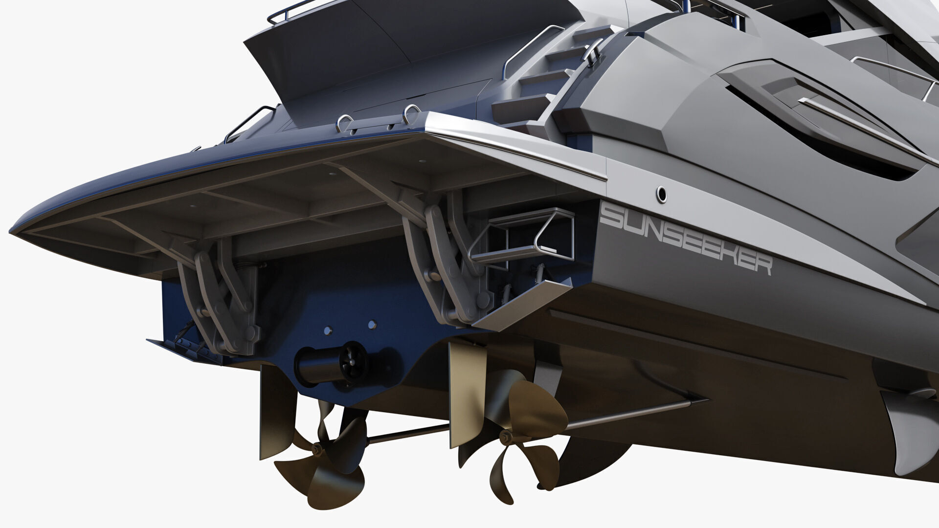 Sunseeker 74 Black Sport Yacht 3D model_36