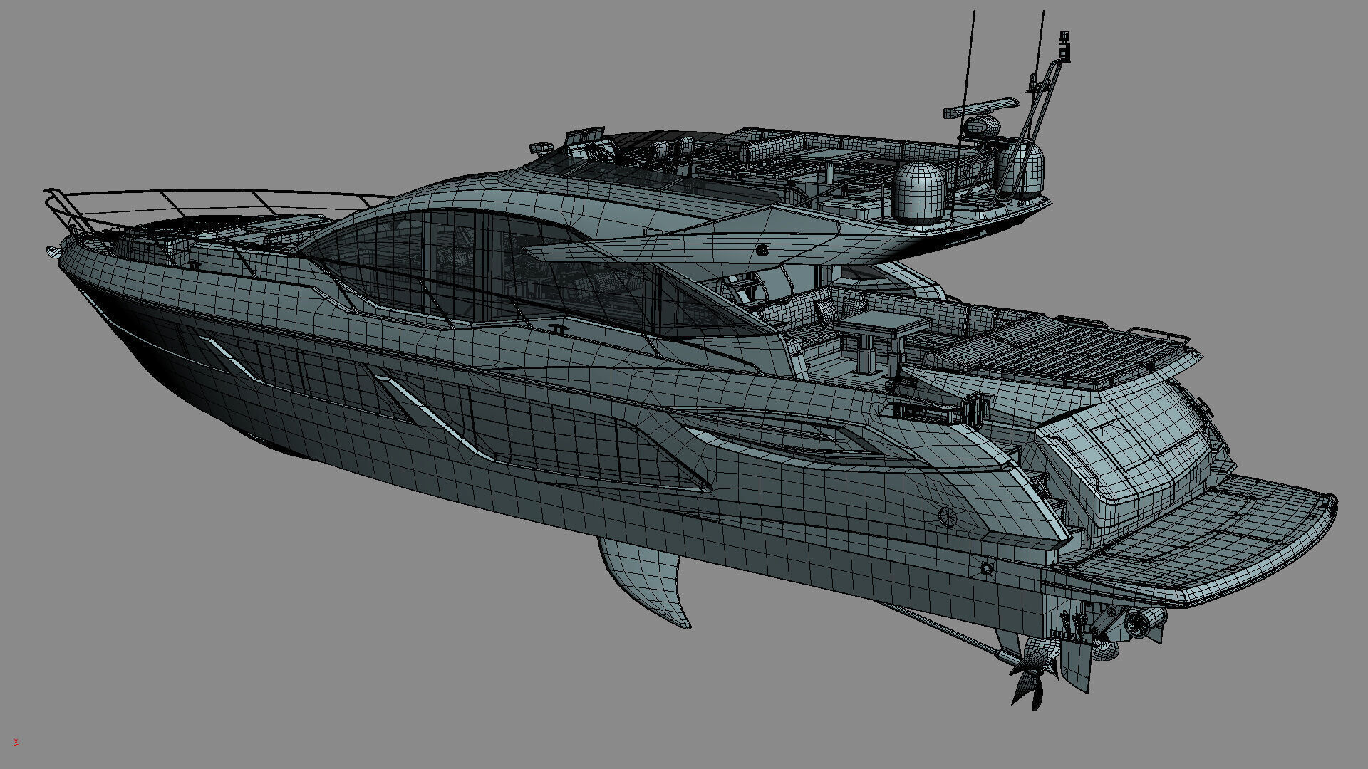 Sunseeker 74 Black Sport Yacht 3D model_44