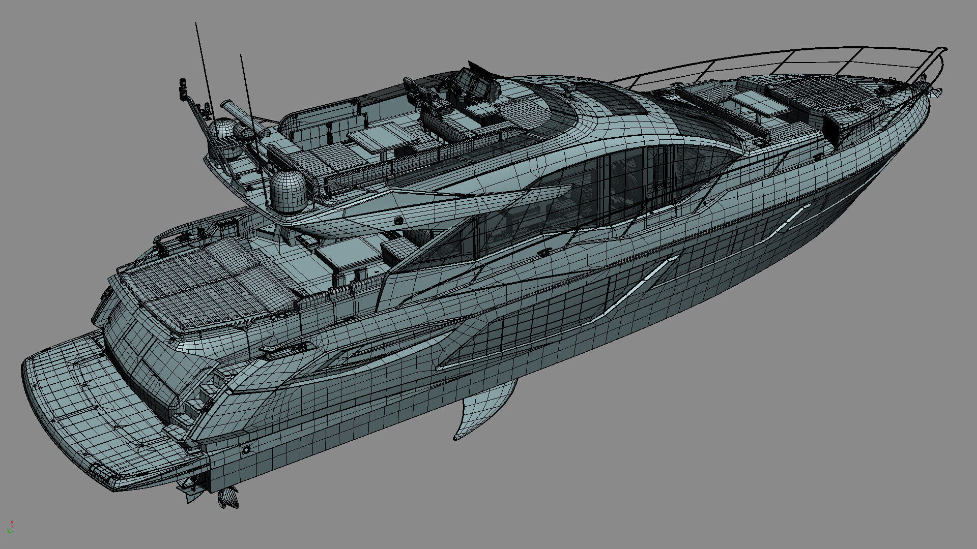 Sunseeker 74 Black Sport Yacht 3D model_46