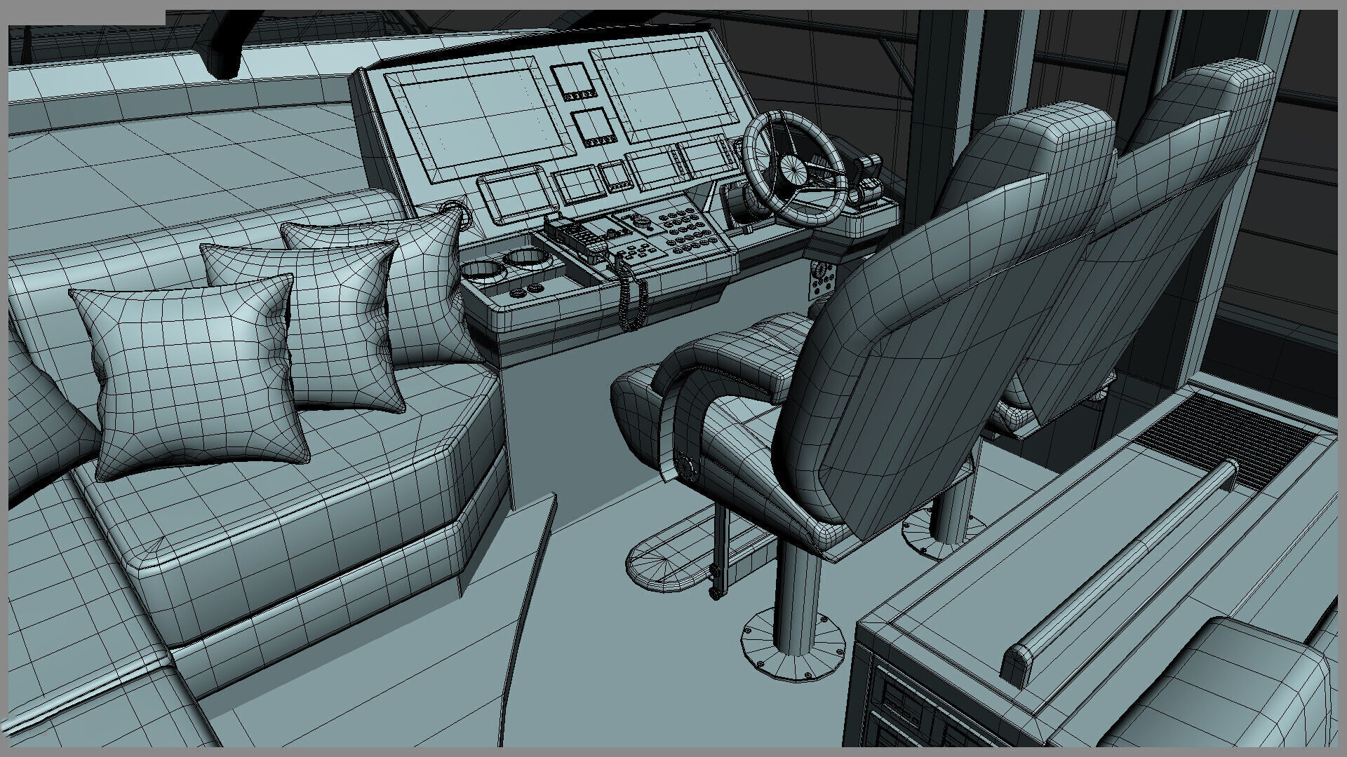 Sunseeker 74 Black Sport Yacht 3D model_60