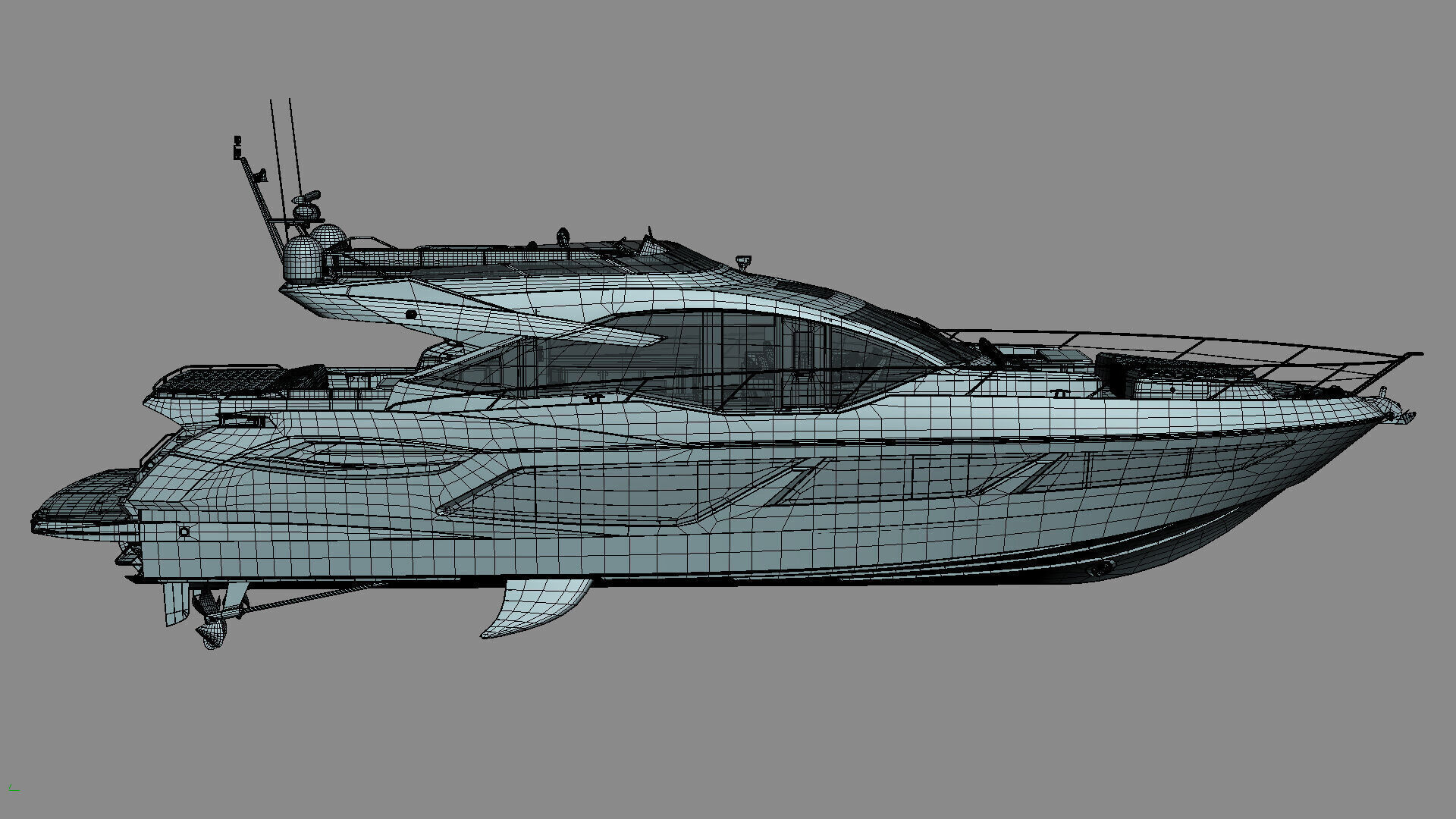 Sunseeker 74 Black Sport Yacht 3D model_40
